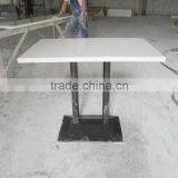 Simble Counter for Fast Food , Solid Surface Table Top With Stainless Table Base