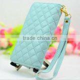 Plating Wallet Soft PU Leather Case ID Card Cover For i Phone 4 4G 4S Lightblue thumbnail-1