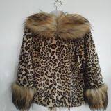 Women's Leopard Fake Fur Jgacket With Big Wool Collar, Clothin thumbnail-4