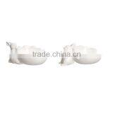 White Ceramic Bunny Egg Cup Holders thumbnail-1