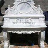 Flower Carved White Marble Toilet Table thumbnail-1
