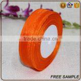 High Quality Beautiful Transparent Fitted Size and Pattern Silk Packing Decorative Organza Fabric Ribbon thumbnail-3