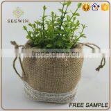 100% Burlap Drawstring Cheap Jute Bags thumbnail-5