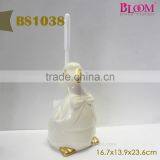 Porcelain Bathroom Accessories Toilet Brush Holder thumbnail-1