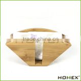 Bamboo coffee paper holder filter holder rack Homex-BSCI Factory