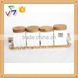 4pcs Ceramic Canister Set With Bamboo thumbnail-1