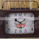 BRONZE METAL RADIO SHAPE TABLE TOP CLOCK thumbnail-1