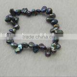 4-5mm Black Baroque Freshwater Pearl Bracelet thumbnail-2