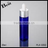 Wholesale Promotion Cosmetic Blue Pet Golden Aluminum Perfume Essential Oil Beard Oil 30ml Plastic Dropper Bottle thumbnail-2