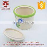 Gifts and Craft Ceramic Storage Containers Jars Canister Set White With Flower thumbnail-4