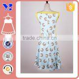 Square Neckline Circle Pattern CB Zip Easy Cozy Wear Loosely Cotton Dress thumbnail-2