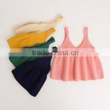 Wholesale Child Knit Pattern Kids Sleeveless Cotton Vest the Spaghetti Straps Sweater Dress thumbnail-1