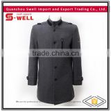 2016 china wholesale wool and polyester custom winter men's coat