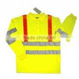 2012 High Visibility Workwear Long Sleeve Polo Shirts 4xl 100%cotton Pique With Reflective Tap thumbnail-1