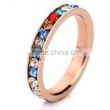 Popular Style Red Diamond Gemstone Titantium Rings Women Loved Titanium Finger Rings for Engagement Party 2016 thumbnail-5