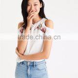 MGOO Latest Design Flora Embroidered T Shirt For Women Top Brand Raglan Sleeve Casual Wear T-shirts thumbnail-3