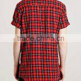 Mens Long Line Scotland Plaid Shirt 100 Cotton Shirt thumbnail-3