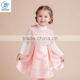 Girl's Pleated Satin Dress With Flower Printed High Quality Party Dress Designs For Girl Sleeveless Dress