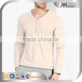 Cheap Man V Neck Cotton Wholesale Blank Long Sleeves T-shirts thumbnail-1