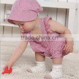 Custom High Quality Baby Clothes Romper Summer Striped Shoulder Adjustable Baby Girl Romper thumbnail-2