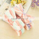 Hot Selling Candy Color Elastic Bow Velvet Elastic Shower Headbands thumbnail-3