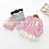 Wholesale Tulle Girls Cute Striped t Shirt Custom Printed t Shirts thumbnail-1
