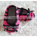 Baby Girl Hot Pink Zebra Crib Shoes GS26