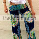 Shandao Women's Fashion Floral Print Trousers thumbnail-4
