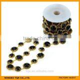 Black Stone Chain Crystal Fancy Stone Chain Trimming For Dress thumbnail-1