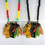 Wood Acrylic Necklace India Style Long Chain Bead Necklace thumbnail-1