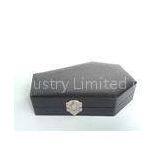 Wooden Pattern Custom Rigid Jewelry Gift Boxes, Coated Paper Black Luxury Gift Packaging Boxes thumbnail-1