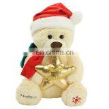 2017 hot sell christmas plush toys stuffed plush christmas decoration candy teddy bear toy