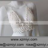 SUMMER CROCHET TOP Summer Festival Top Yoga Corset Hippie Knit White Lace Sexy Bra Halter Top thumbnail-1