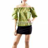 NAPAT Fashion Women Summer Bohemian Chiffon Shirt Off Shoulder Beach Party Top Blouse thumbnail-1