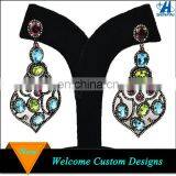 India Designs Earring Jewelry Antique Silver Color Crystal Love Heart Earrings thumbnail-1