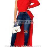 2021 сексуальный одноплечий трубчатый топ с эластичностью, выполненный из 100% полиэстер-модаля. Летний кроп-топ для женщин, модная одежда для женщин