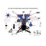 Floor Type Micro-adjust Six Colors Six Stations T-shirt Machine Serigraphie Manual thumbnail-2