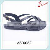 Newly Fancy Woman Promotion Summer Flat Strap Ankle Sandals With Golden Buckle thumbnail-1