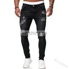 Manufacturers Wholesale Custom-made Holes Grind White Slim-fit Denim Trousers Fashion Slim-fit Plus Size Men's Trousers thumbnail-5