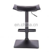 Modern Leather Swivel High Metal Bar Stool For Kitchen thumbnail-3