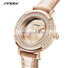 SINOBI Girls Leather Wristwatch S9841G Woman Gorgeous Watches OEM ODM Custom Logo Lady Watch Dazzling Hand Watch thumbnail-1