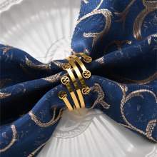 Gold Silver Colored Napkin Ring Holder For Wedding Event thumbnail-2