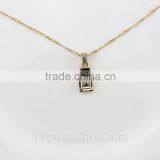 2015 Yiwu Simple Design Jewellery Hot Sales Brass Chain Gold Plated Pendant Necklace thumbnail-2