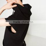 New Style Men's Blank Pullover Black Sleeveless Hoodies thumbnail-3