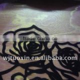 100% nylon organza/black pattern fabric/transparent thin organza