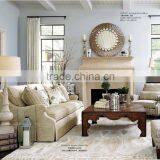 Modern American Country Style Living Set Sectional Skirted Fabric Sofa Ottoman thumbnail-1