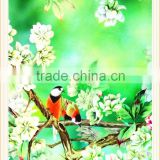 Hot selling birds and flower customized heat printing fabric transfers for textiles