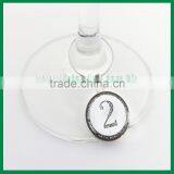 Glitter Round Charm With Screen Printed Metal Wine Charm Set thumbnail-3