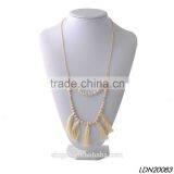 Fashion Long Cream Stone Bead Tassel Necklace thumbnail-1