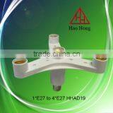 HAOHONG Hight Temperature Resist E27 to 4 E27 Adapter Lampholder
